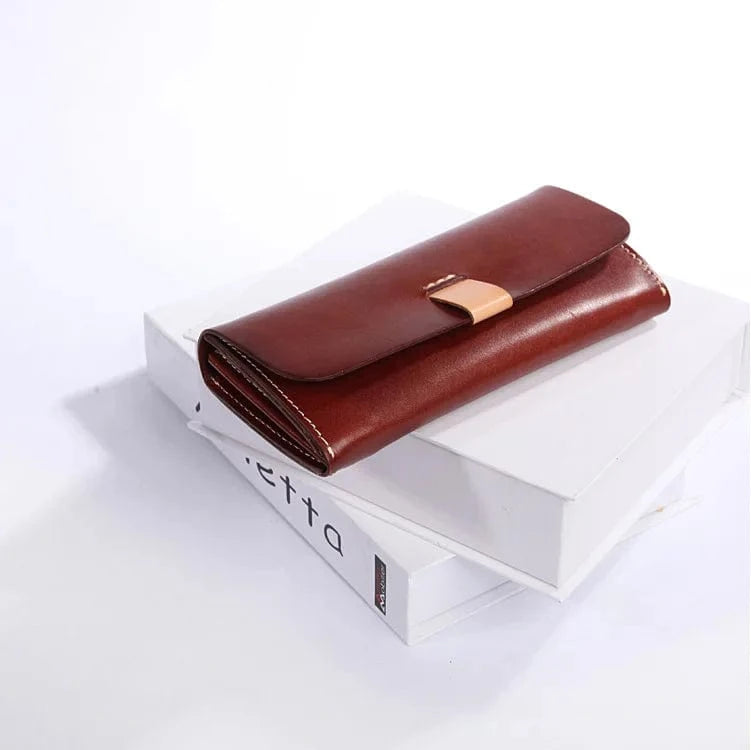 Customized Genuine Leather Long Wallet Handcrafted Vintage Style Multi-Functional Wallet Clutch Bag