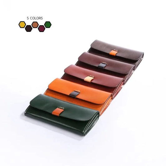 Customized Genuine Leather Long Wallet Handcrafted Vintage Style Multi-Functional Wallet Clutch Bag