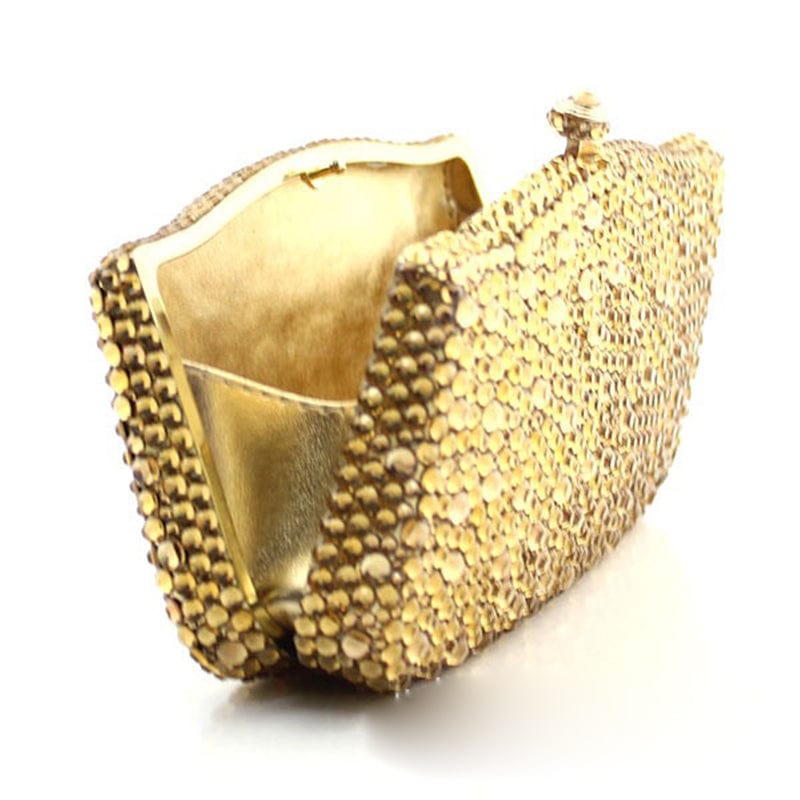 Customized Luxury Gold Crystal Diamond Evening Bags Women Party Wedding Handbags Ladies Pouch Clutch