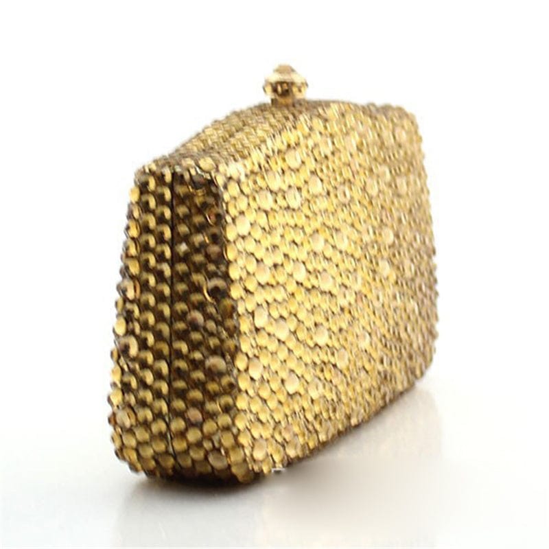 Customized Luxury Gold Crystal Diamond Evening Bags Women Party Wedding Handbags Ladies Pouch Clutch