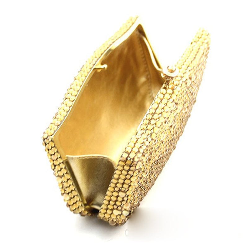 Customized Luxury Gold Crystal Diamond Evening Bags Women Party Wedding Handbags Ladies Pouch Clutch