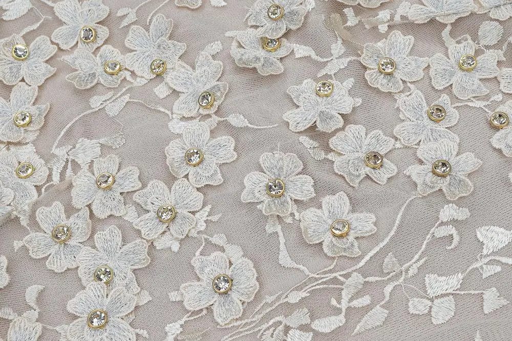 Customized / Nude Nude Long Sleeve Lace Embroidery Floral Crystal Tassel Sexy Bodycon Dress 2019