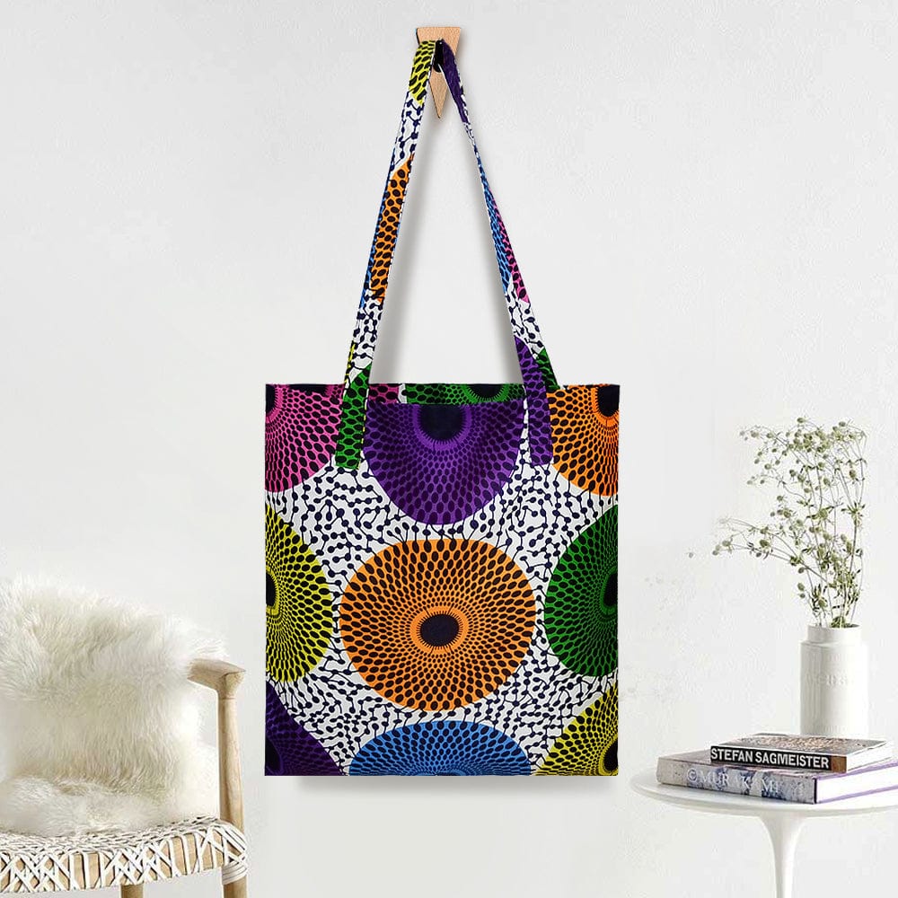 Customized Printed Eco-friendly 100% Cotton African Handbag Ankara Wax Print Reusable Shopping Bags Tote Bag