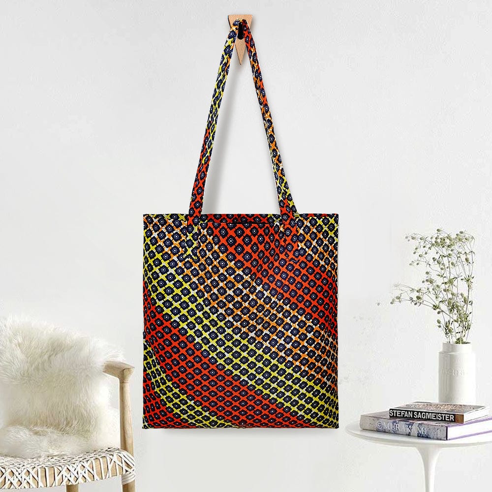 Customized Printed Eco-friendly 100% Cotton African Handbag Ankara Wax Print Reusable Shopping Bags Tote Bag