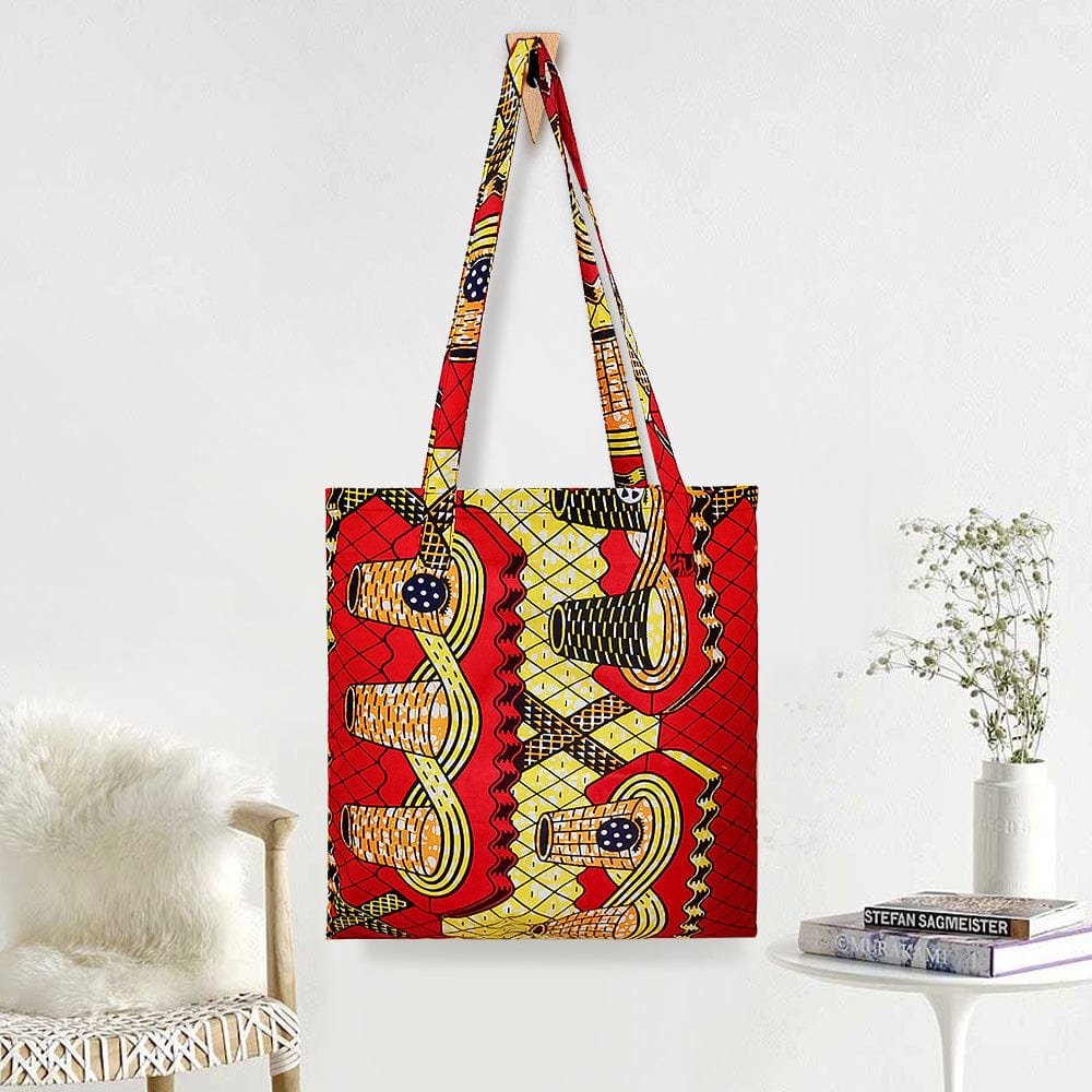 Customized Printed Eco-friendly 100% Cotton African Handbag Ankara Wax Print Reusable Shopping Bags Tote Bag