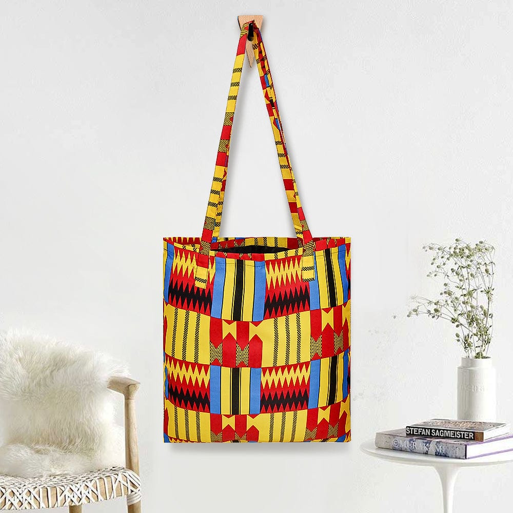 Customized Printed Eco-friendly 100% Cotton African Handbag Ankara Wax Print Reusable Shopping Bags Tote Bag