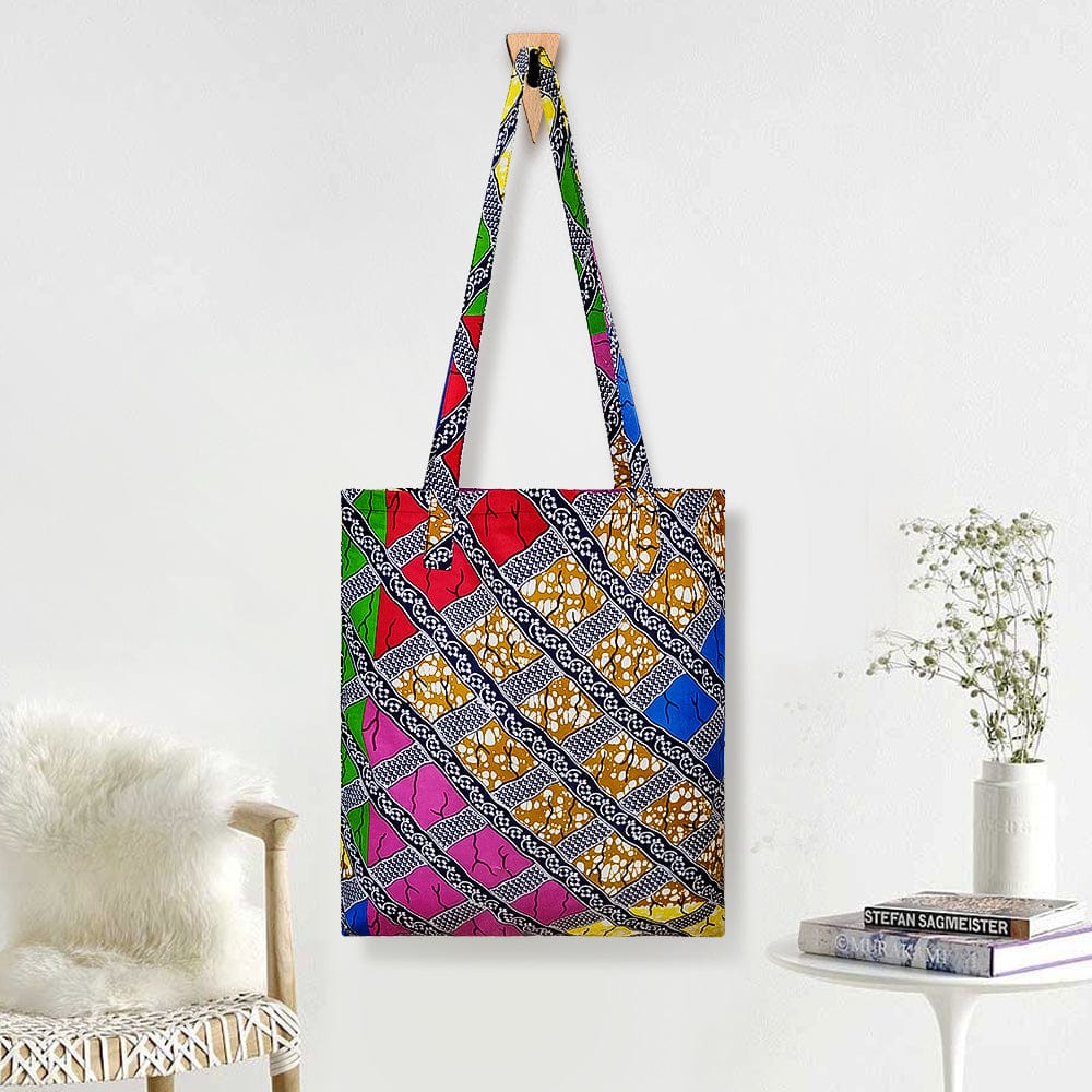 Customized Printed Eco-friendly 100% Cotton African Handbag Ankara Wax Print Reusable Shopping Bags Tote Bag