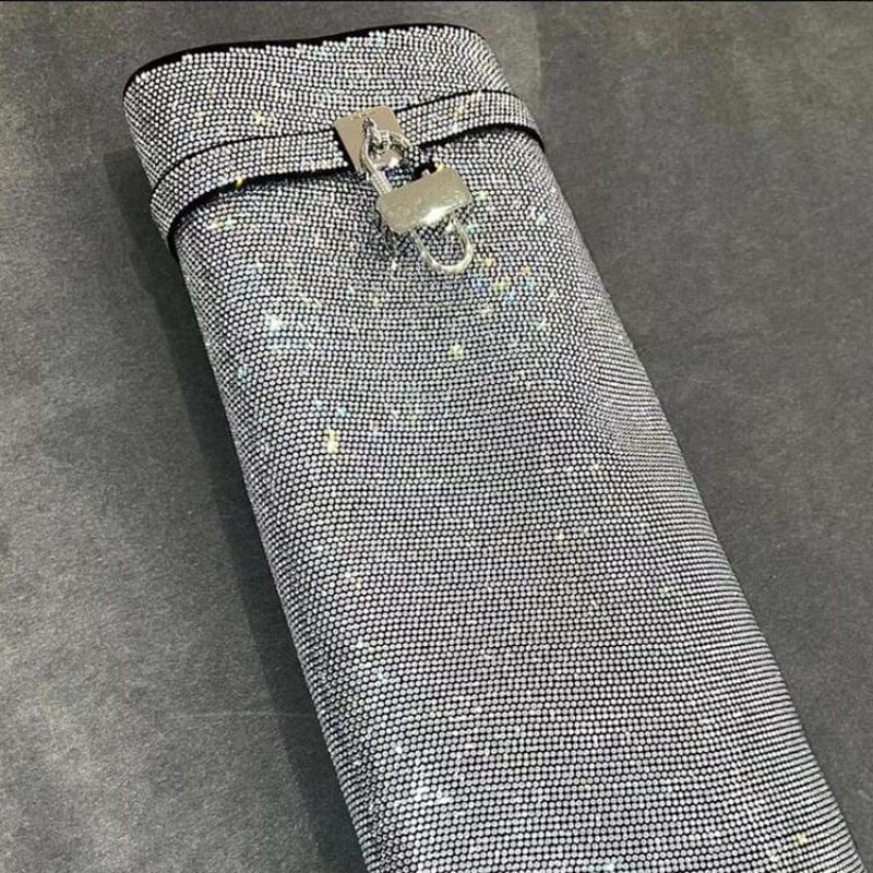 Cut Pants Botas Alto Height Increasing Lock Decorated Wedge Heel Shoes Women Diamond Rhinestone Boots