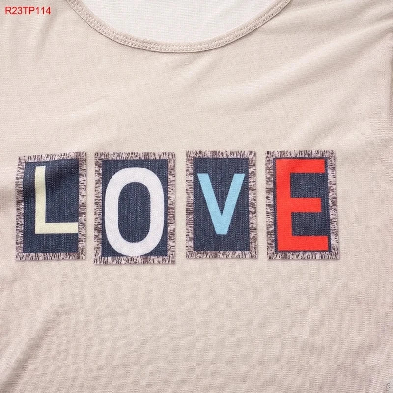 Cutenova R23TP114 2024 Letter Printed Long Sleeve T Shirt Mesh Crop Tops For Women