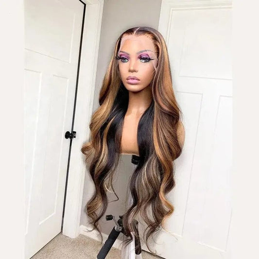 Cuticle Aligned Brown Highlight Color Wig