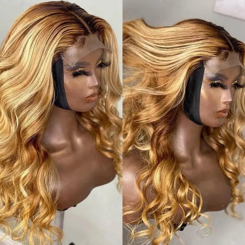 Cuticle Aligned Highlight Golden Color Middle Part Wave