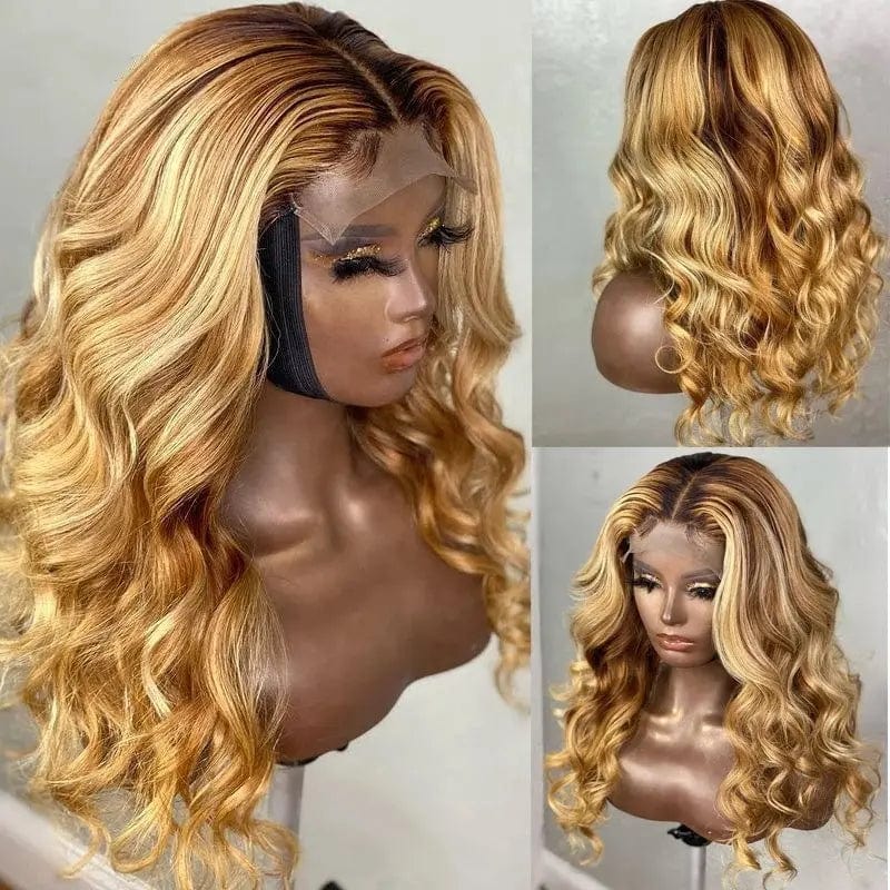 Cuticle Aligned Highlight Golden Color Middle Part Wave