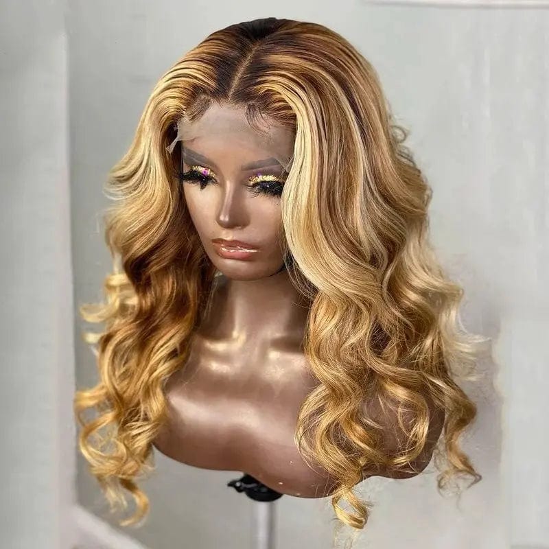 Cuticle Aligned Highlight Golden Color Middle Part Wave