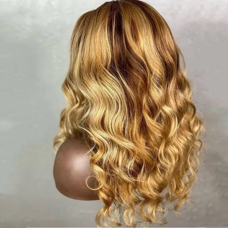 Cuticle Aligned Highlight Golden Color Middle Part Wave