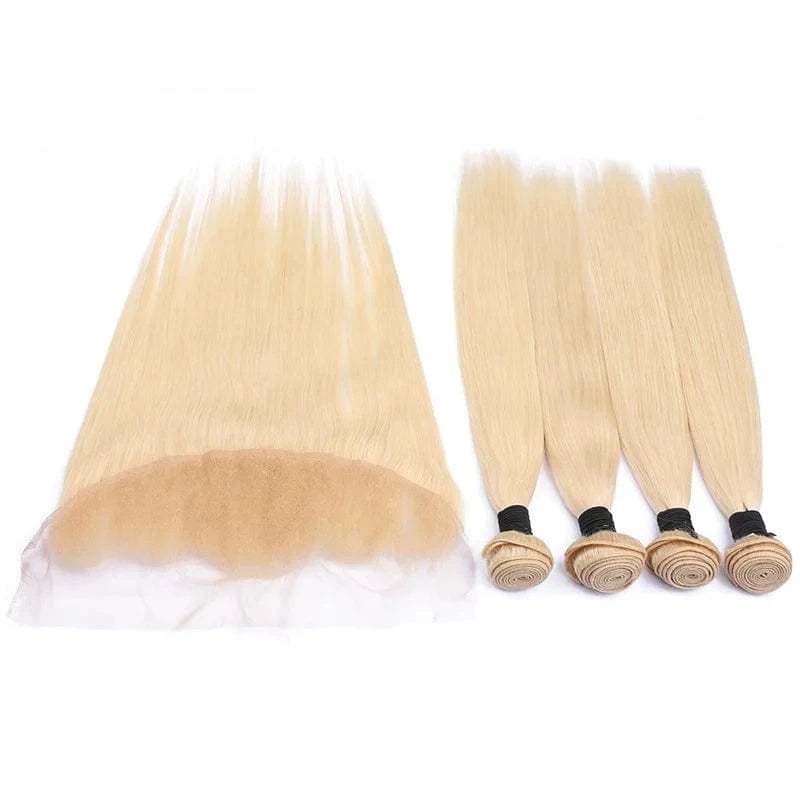 Cuticle Aligned Human Hair Extensions 613 100% Raw Virgin Human Hair Bundles,closure,unprocessed Raw Indian Best Selling Blonde