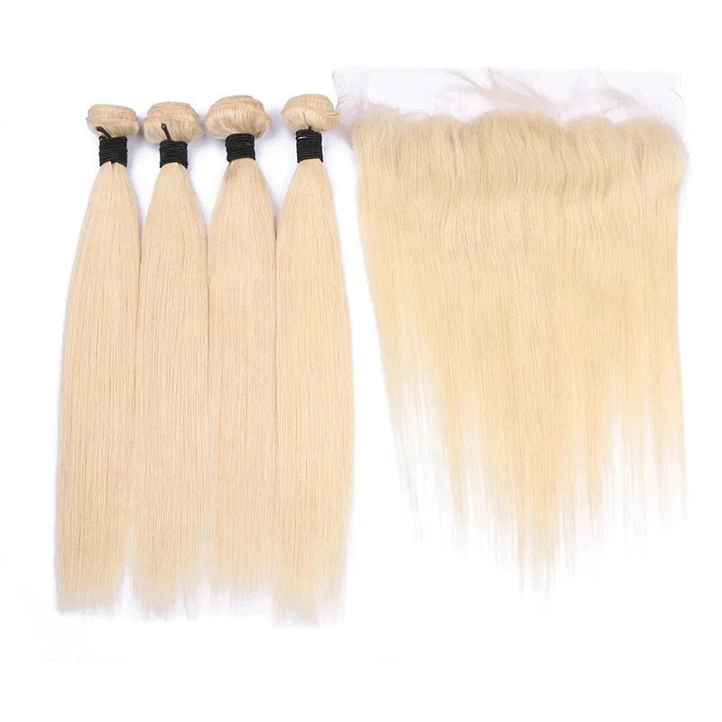 Cuticle Aligned Human Hair Extensions 613 100% Raw Virgin Human Hair Bundles,closure,unprocessed Raw Indian Best Selling Blonde