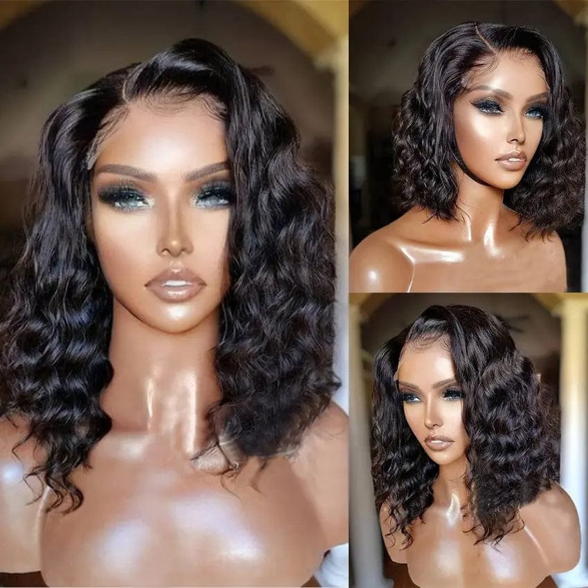 Cuticle Aligned Natural Black Color Deep Curly Wig