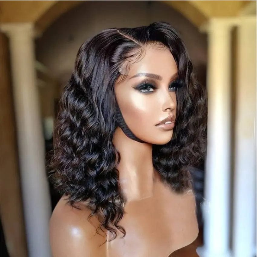 Cuticle Aligned Natural Black Color Deep Curly Wig