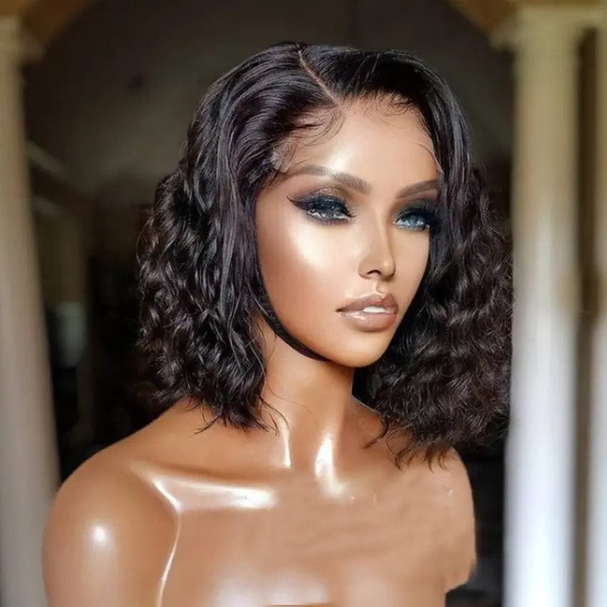 Cuticle Aligned Natural Black Color Deep Curly Wig