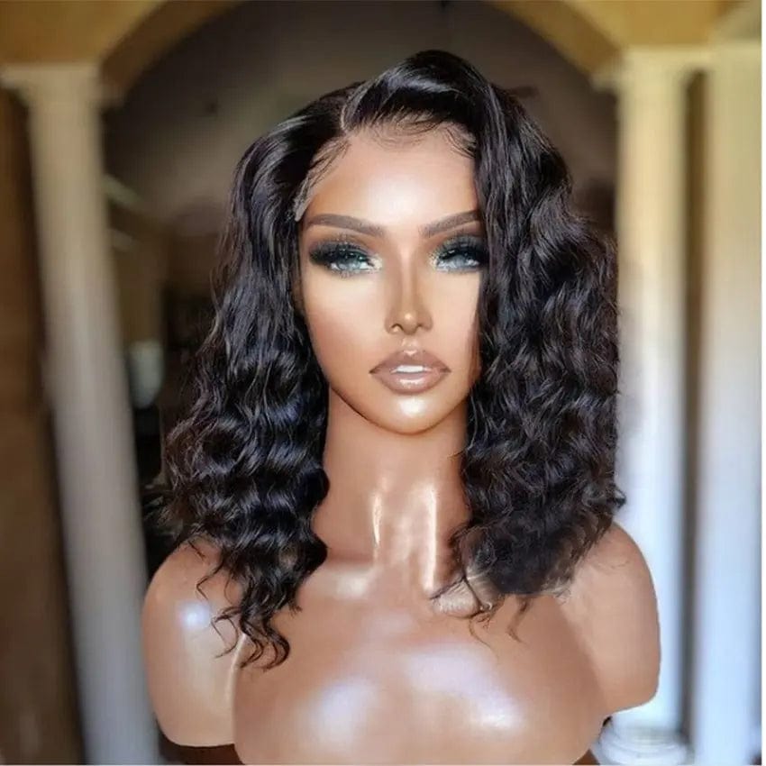 Cuticle Aligned Natural Black Color Deep Curly Wig