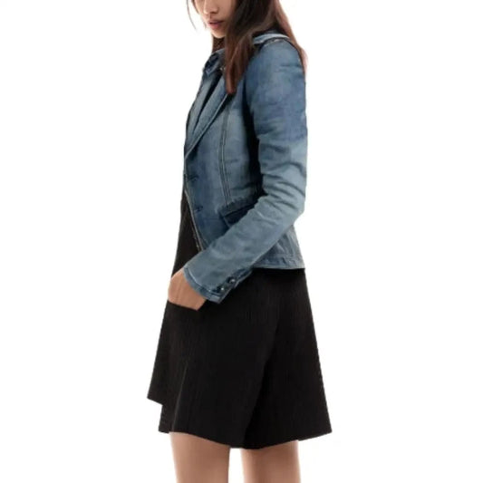 D0702DJ07 Stock Available Plus Size Stylish Washed Denim Blue Jean Button Up Women Jacket Sehe Fashion