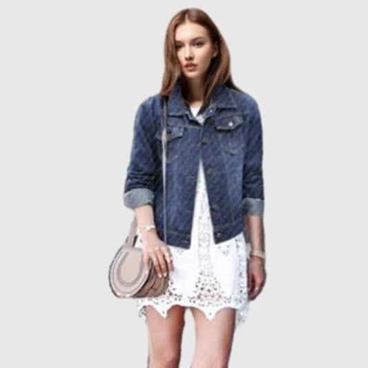 D0702DJ08 New Stock Arrival Classic Plus Size Button Up Front Pockets Denim Jean Women Jackets Sehe Fashion