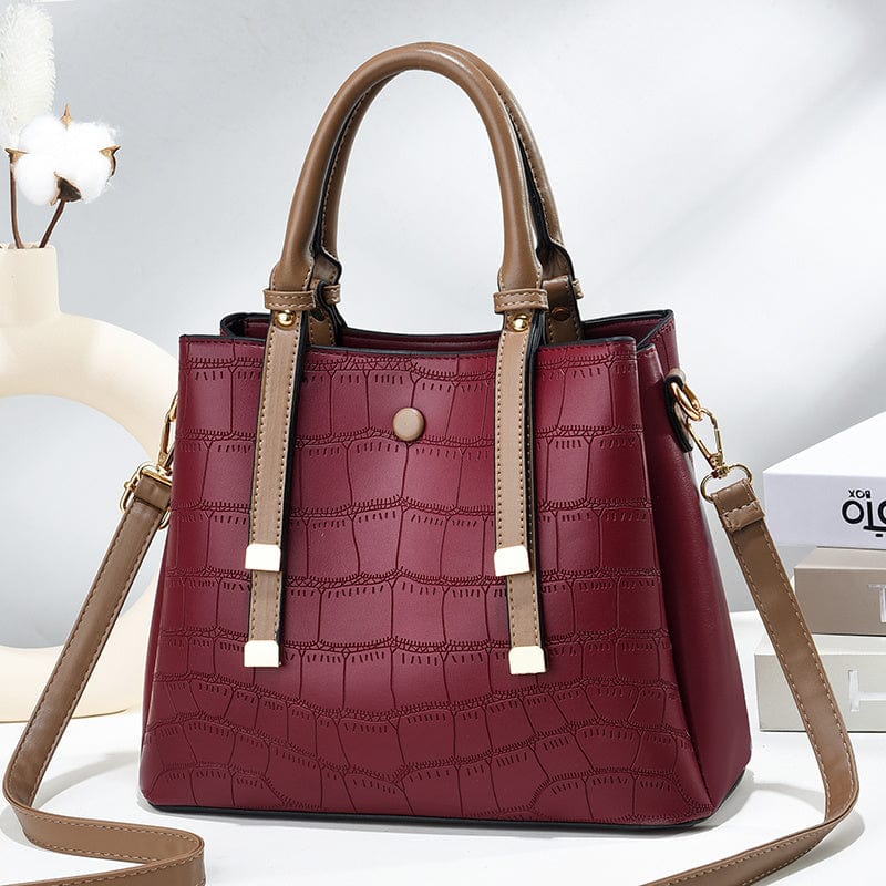 Dark red ladies bags 2023 New Arrival  women's messenger stone bags for women bag for girls shoulder factory wholesale handbags