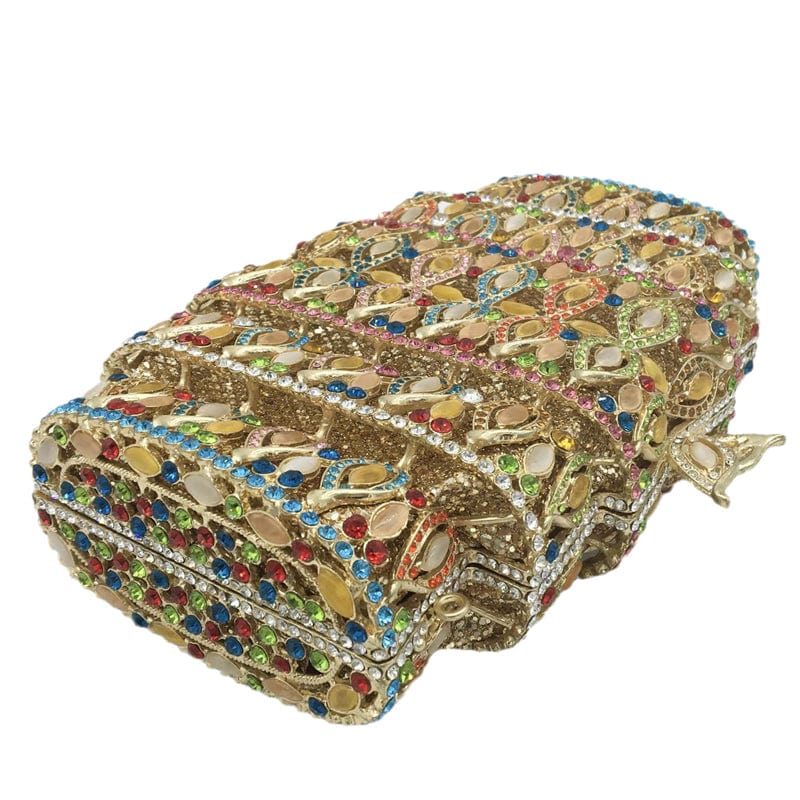 Dazzling Bling Crystal Women Evening Bags Hollow Out Stones Beaded Wedding Clutch Bridal Diamond Minaudiere Dress Purse