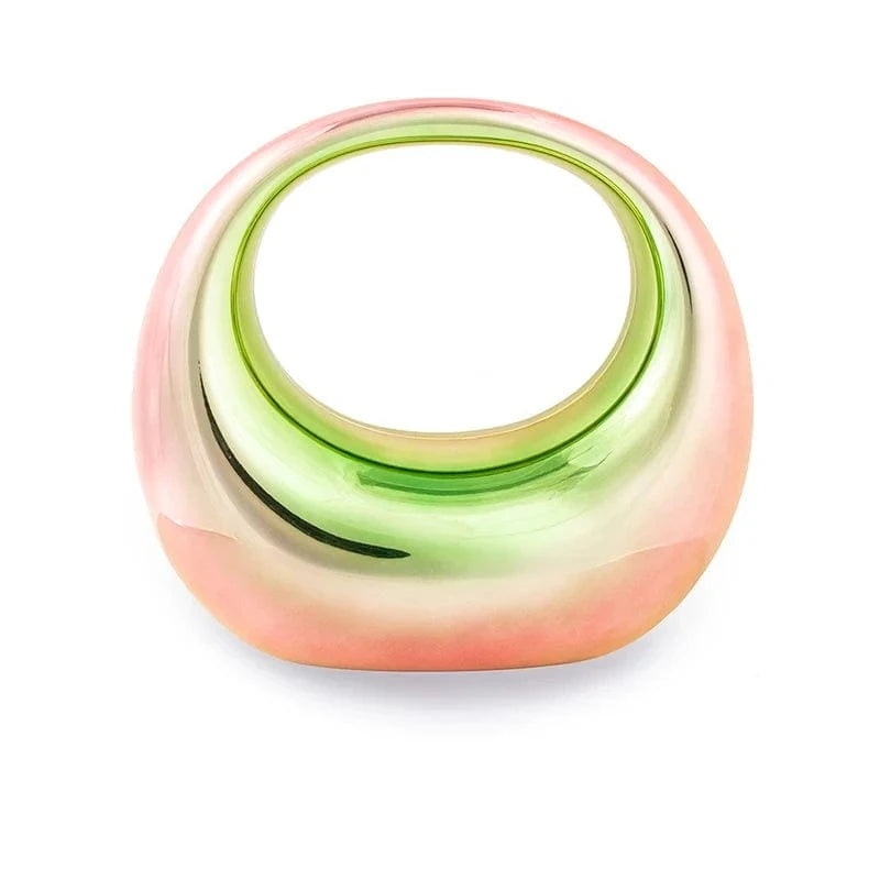 Dazzling Color Acrylic Evening Clutch Purse Moon Shape Unique Fashion Handbags for Women Luxury Evening Bags 2024