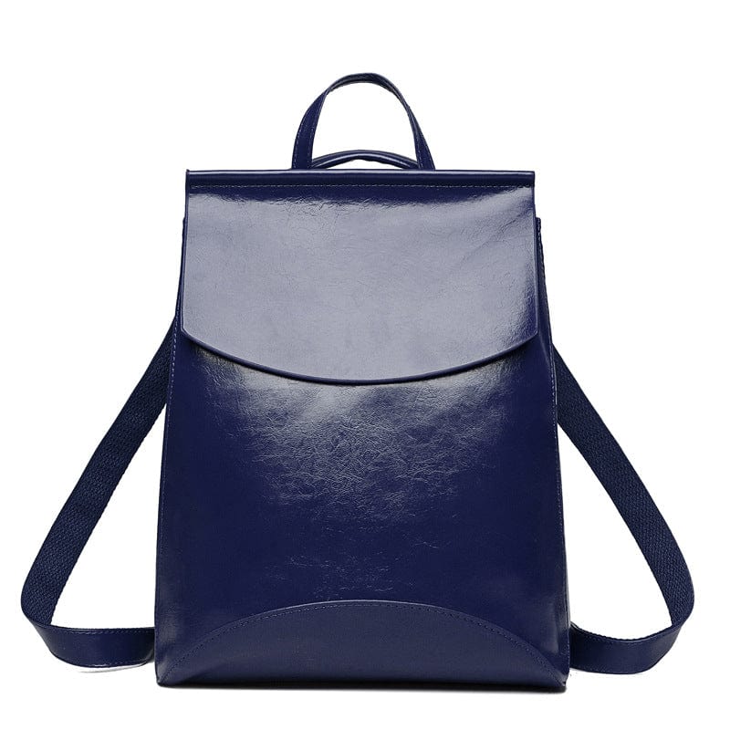 DEEP BLUE Full Grain Leather Brooks Convertible Bag Small Women's Stylish Genuine Full Grain Leather Backpack Bags Purse