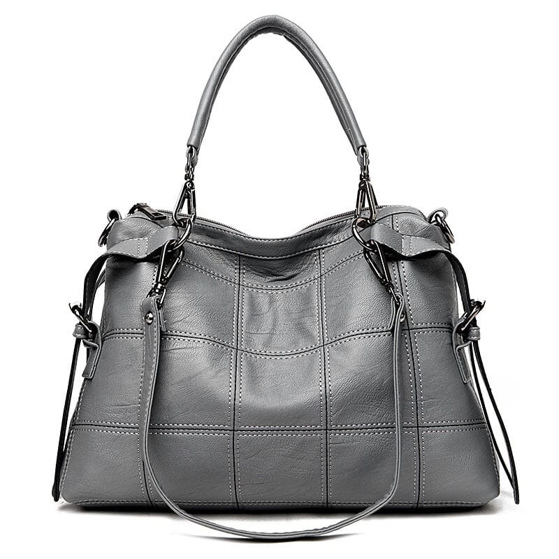 Deep gray New European and American fashion women's single shoulder slung soft leather large capacity handbag