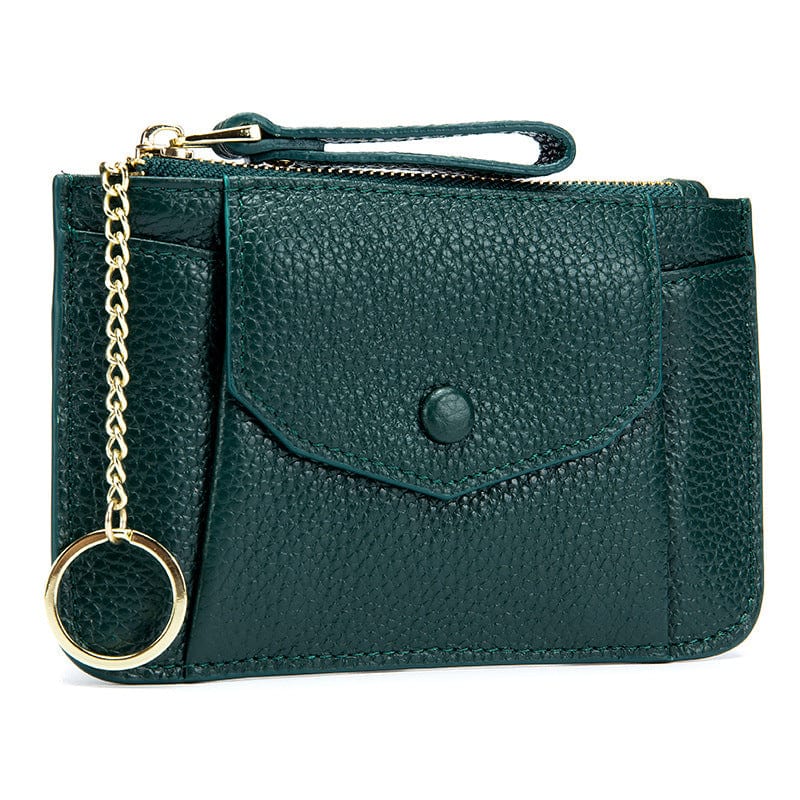Deep Green Women Wallet Small Cute Wallet Women Short Leather Women Wallets Zipper Purses Portefeuille Female Purse Clutch