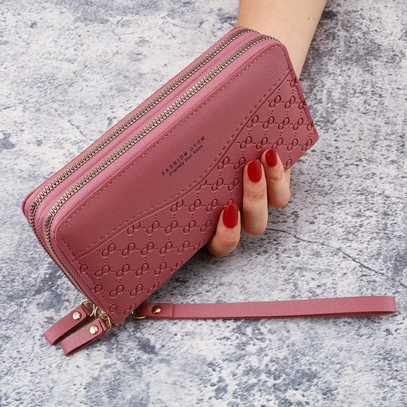 Deep Pink 2022 Wholesale Leather Money Clip Purse Designer Long Wallets for Women Fashionable Card Holder Wallet