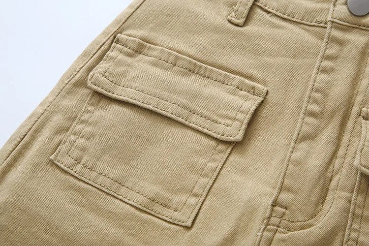 Denim Cargo Mini Skirt Women Women Pocket Harajuku Jean A-line Skirts Streetwear