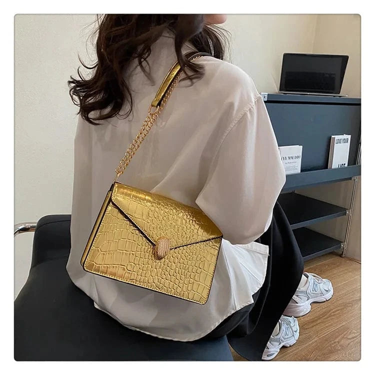 Designer Crocodile Pattern Leather Women Handbags Luxury Brand Ladies Shoulder Messenger Bags High Quality Leather Tote Bag