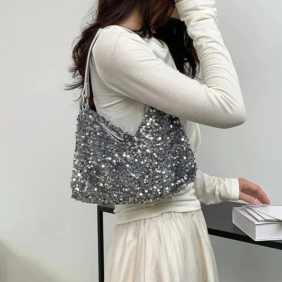 Designer Sequin Purses and Handbags Trend Shoulder Bag Hobos Underarm Bags for Women 2024