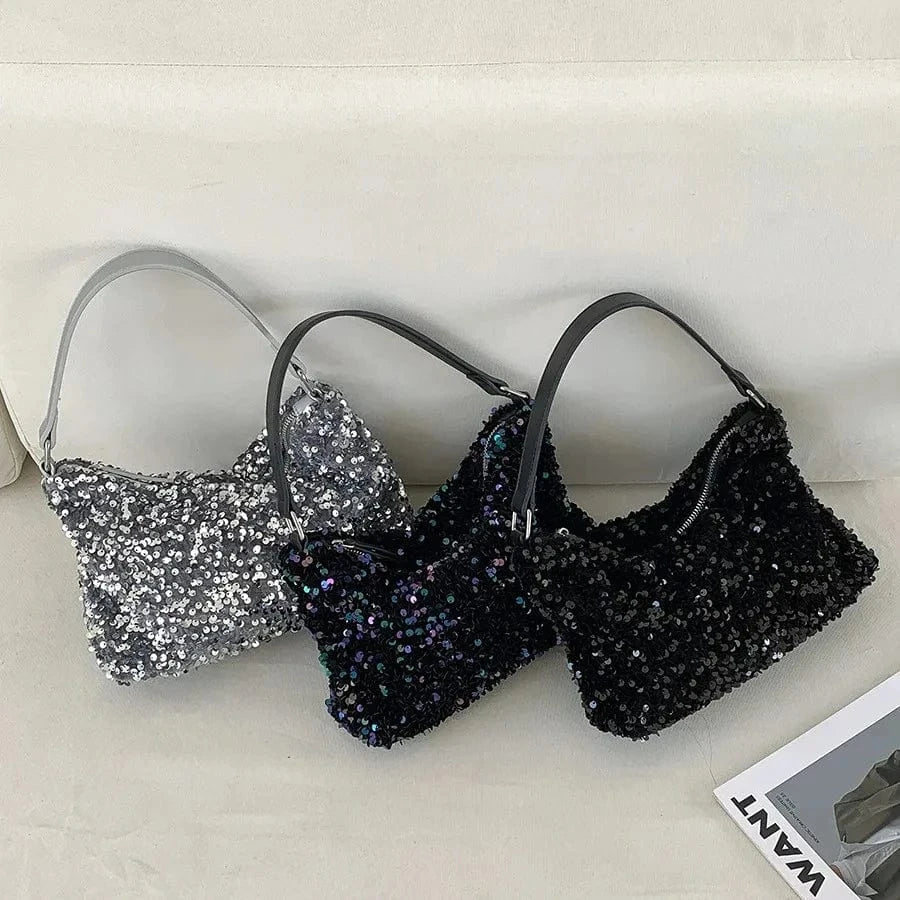 Designer Sequin Purses and Handbags Trend Shoulder Bag Hobos Underarm Bags for Women 2024