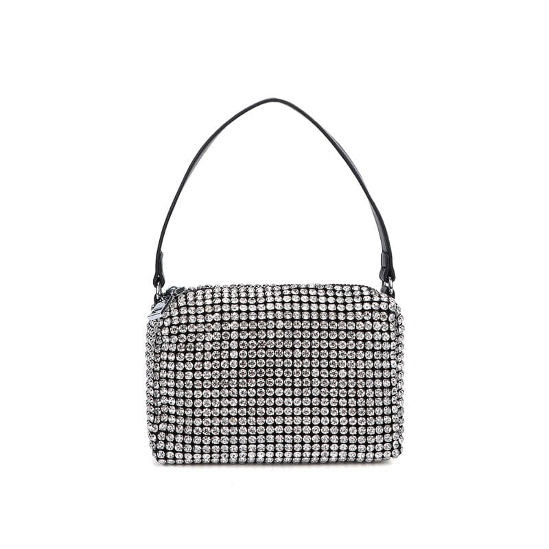 Designer Women's Full Rhinestones Bucket Bag Crossbody Shoulder Evening Shinny Crystal Clutch Purse and Bucket Handbag