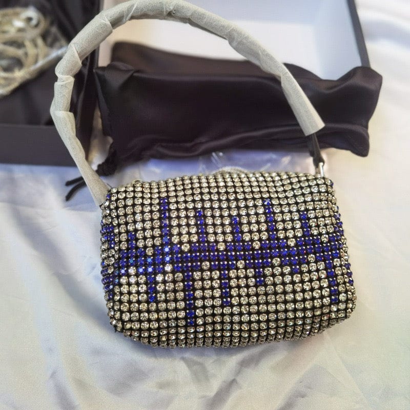 Designer Women's Full Rhinestones Bucket Bag Crossbody Shoulder Evening Shinny Crystal Clutch Purse and Bucket Handbag