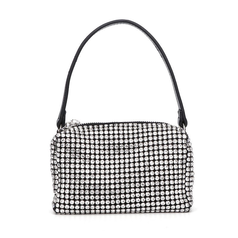 Designer Women's Full Rhinestones Bucket Bag Crossbody Shoulder Evening Shinny Crystal Clutch Purse and Bucket Handbag