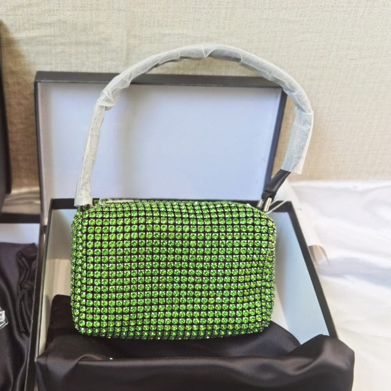 Designer Women's Full Rhinestones Bucket Bag Crossbody Shoulder Evening Shinny Crystal Clutch Purse and Bucket Handbag