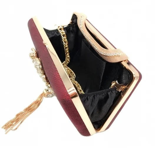 Diamond-fringed velvet clutch set with diamonds Dinner bag Foreign trade banquet bag The bride carries an evening dress lady's