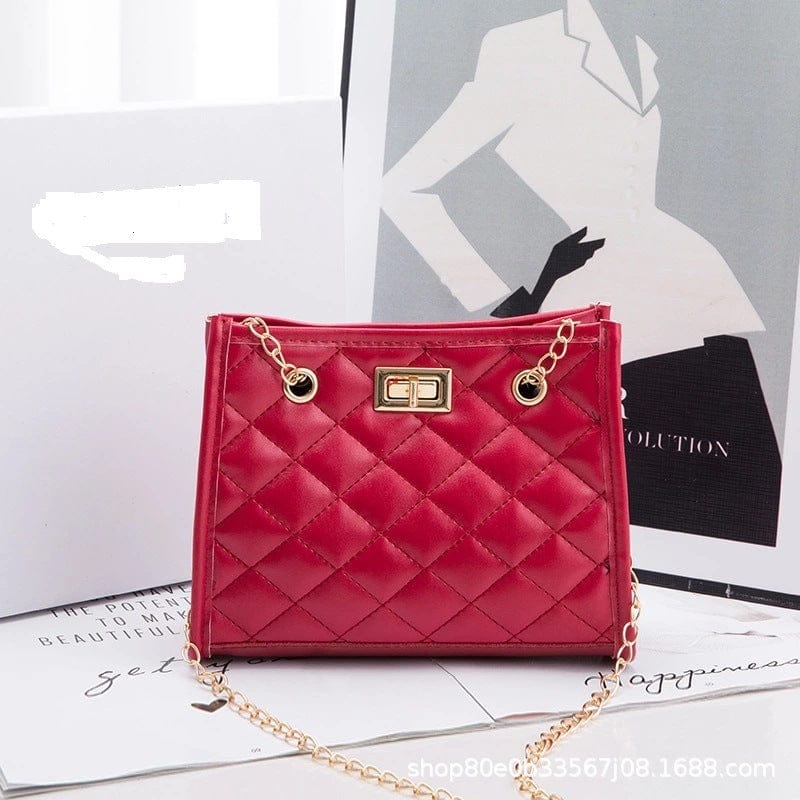 Diamond lattice pu shoulder crossbody bag large capacity handbag tote female designer chain bags purses and handbags