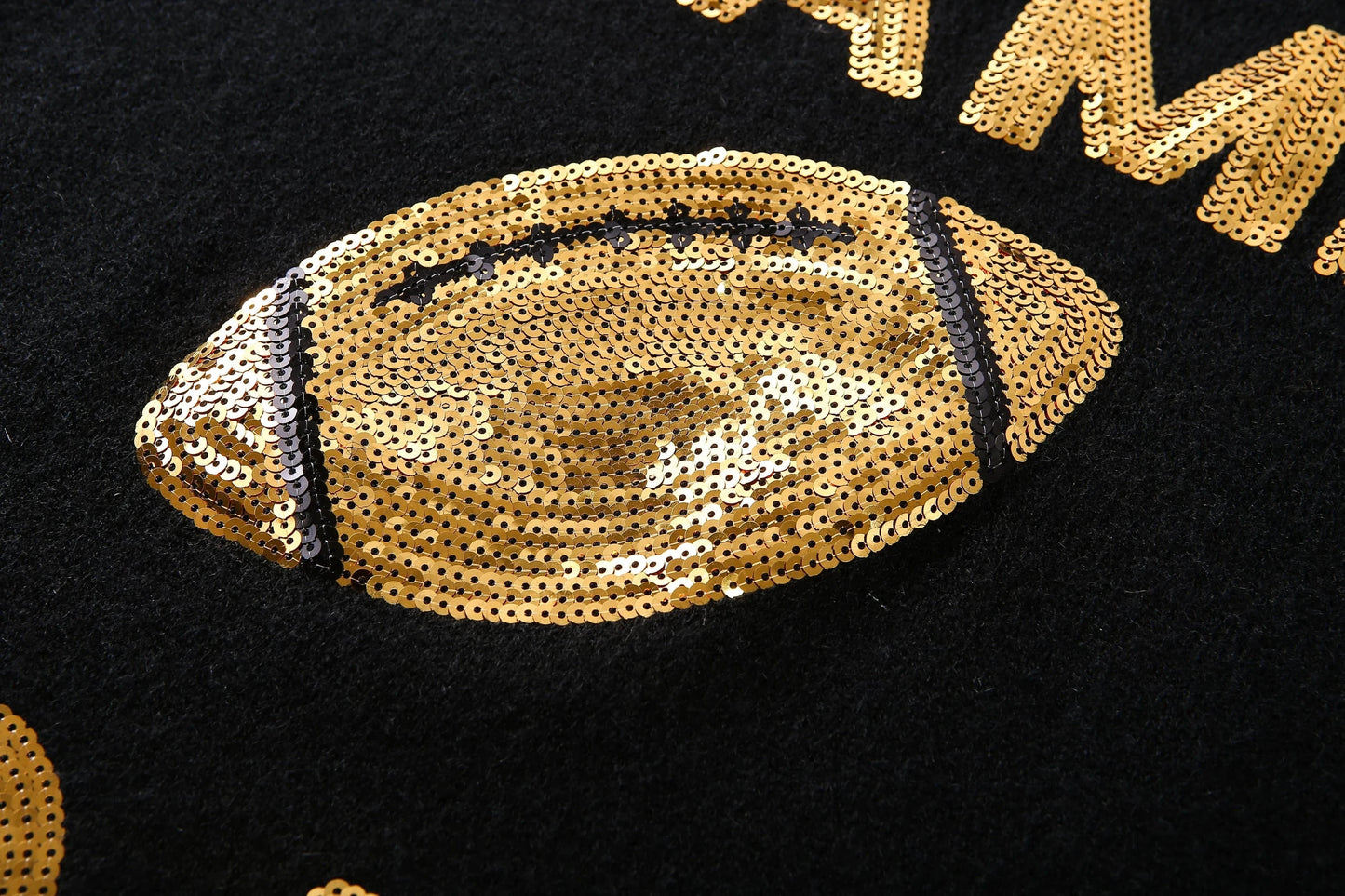 Digital printing / one size / Black new casual plus size high quality jumper custom nfl game day designer oversized  women sequin embroidery pullover  sweater