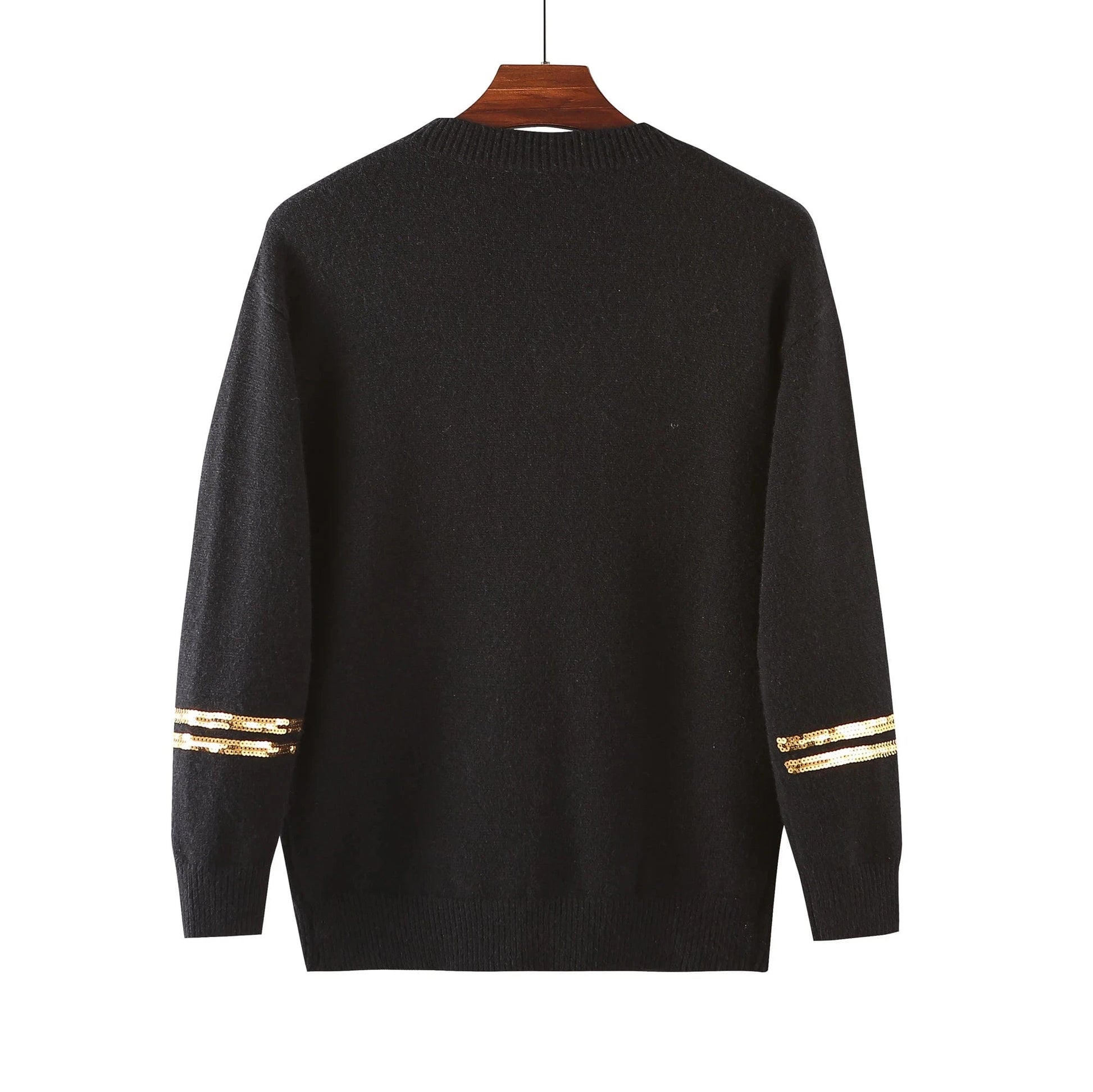Digital printing / one size / Black new casual plus size high quality jumper custom nfl game day designer oversized  women sequin embroidery pullover  sweater