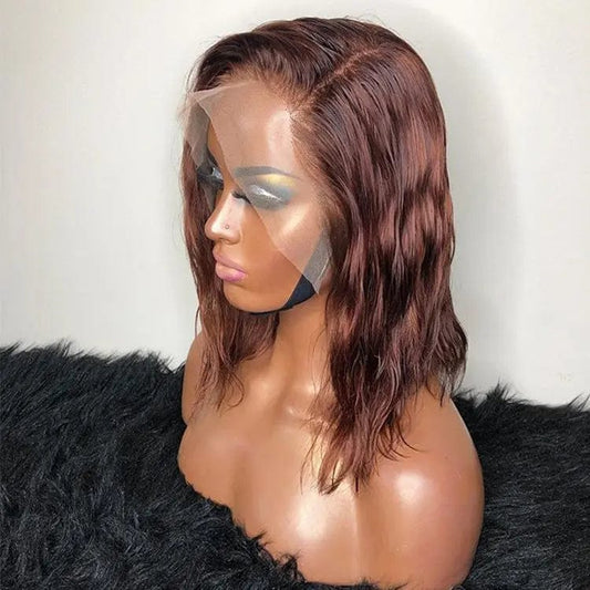 Discount Deal  Natural Wave Reddish Brown Wig