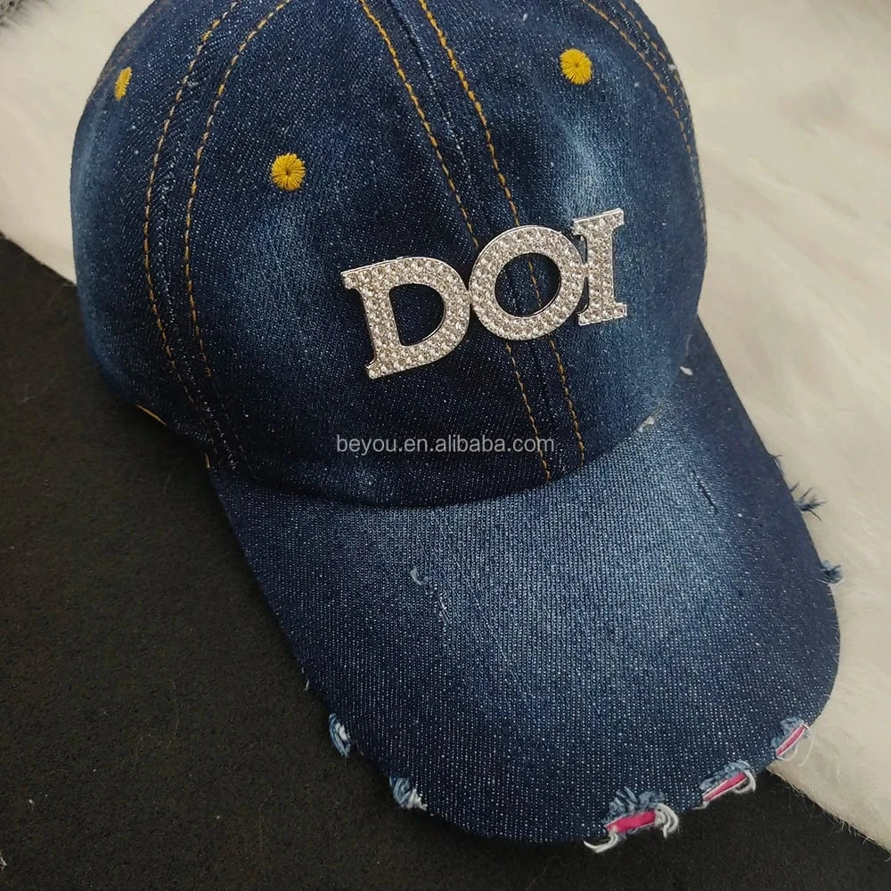 doi DOI Letter Pearl Pendants Charms Custom Logo Plain Denim Daughters of Isis Distressed Baseball Caps Sports Cowboy Hats