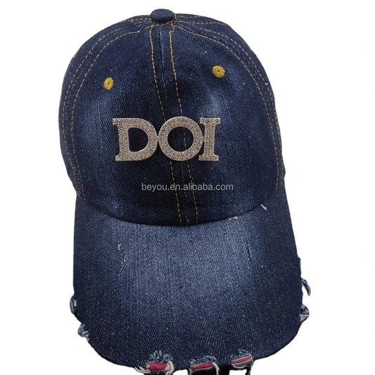 doi DOI Letter Pearl Pendants Charms Custom Logo Plain Denim Daughters of Isis Distressed Baseball Caps Sports Cowboy Hats