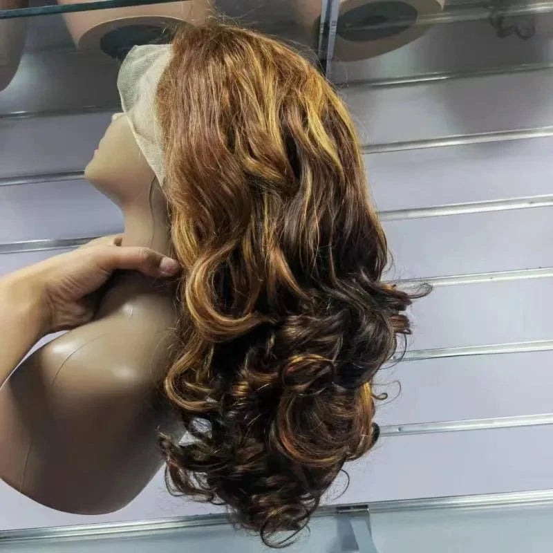 Double drawn quality New arrivals bouncy curly hair 20 inch 6 colors available 13x4 lace front human hair