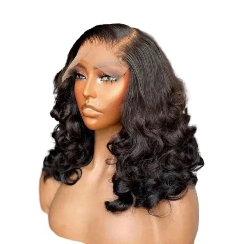 Double drawn quality New arrivals bouncy curly hair 20 inch 6 colors available 13x4 lace front human hair